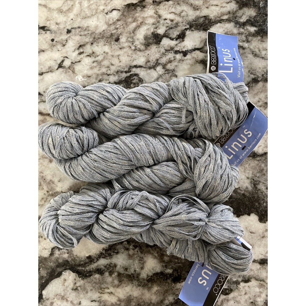 DESTASH: Berroco Linus Yarn- 3 Skeins‎ Color 6847 Gray Matching Dye Lots